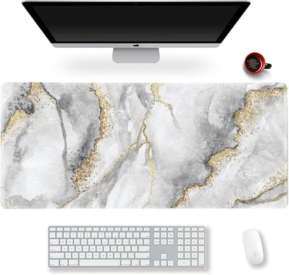 Extended Gaming Mouse Pad XXL Large Keyboard Mat Long Mousepad Desk Decor Writing Pad Non Slip Rubber Base Stitched Edges for Work, Game, Office, Home, 35.1" X 15.7", Red Painting