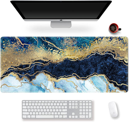 Extended Gaming Mouse Pad XXL Large Keyboard Mat Long Mousepad Desk Decor Writing Pad Non Slip Rubber Base Stitched Edges for Work, Game, Office, Home, 35.1" X 15.7", Red Painting