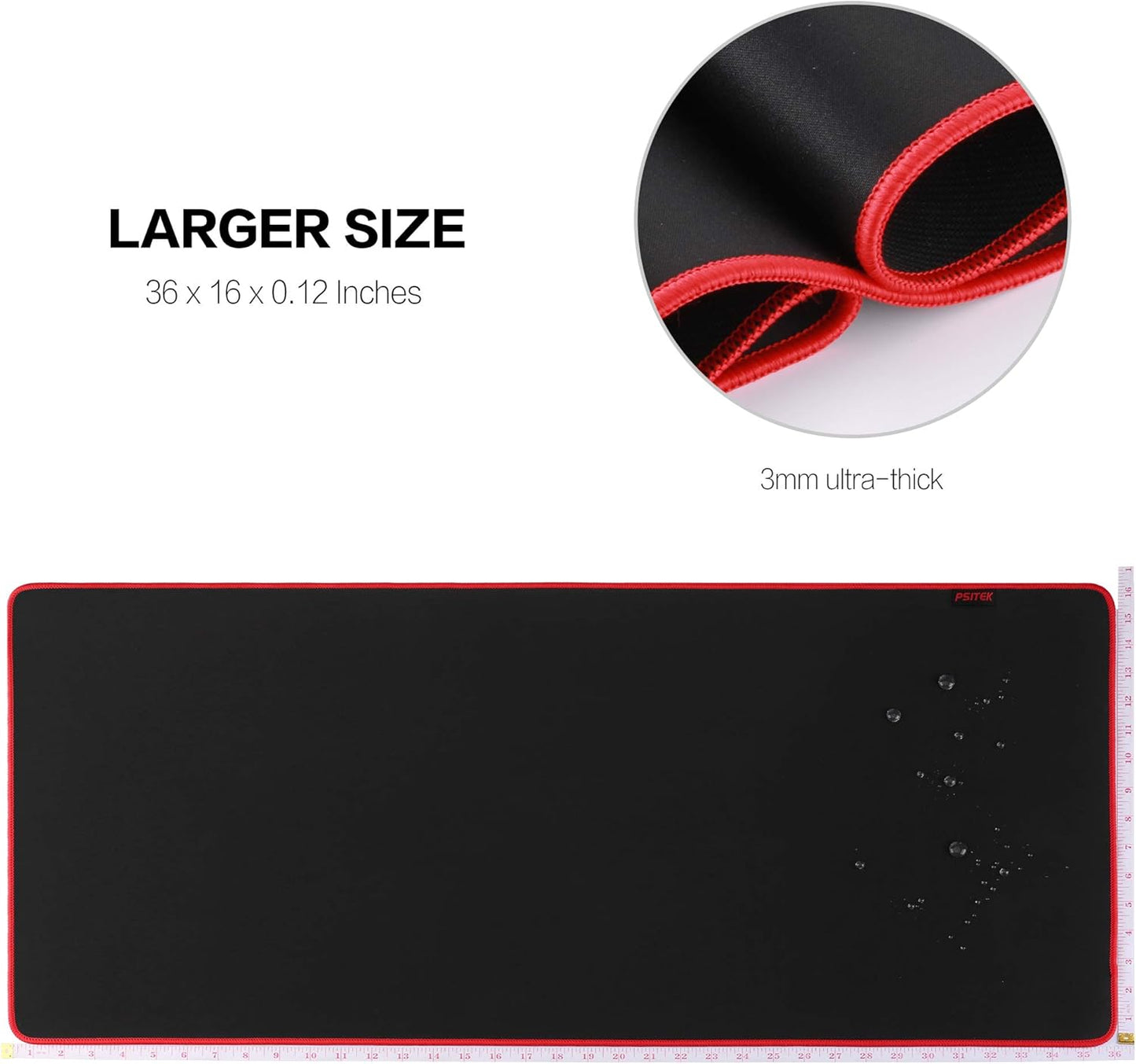 XXL Large Gaming Mouse Pad Extended Desk Keyboard Mousepad (Xxx-Large, Red)